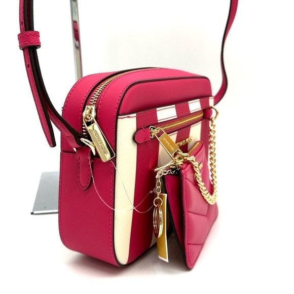Michael Kors Jet Set Travel Small Top Zip Coin Pouch w ID Holder Electric Pink - Picture 4 of 13